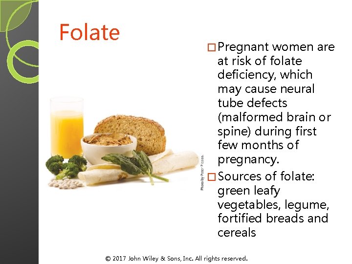 Folate � Pregnant women are at risk of folate deficiency, which may cause neural Folate � Pregnant women are at risk of folate deficiency, which may cause neural