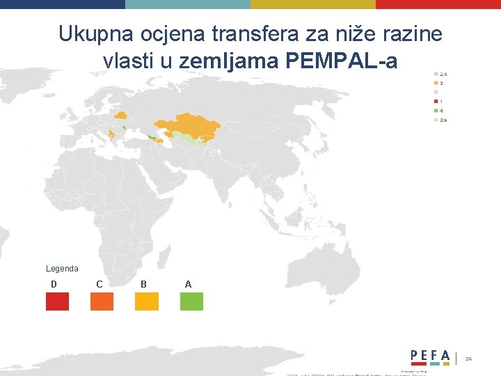 Ukupna ocjena transfera za niže razine vlasti u zemljama PEMPAL-a Legenda D C B