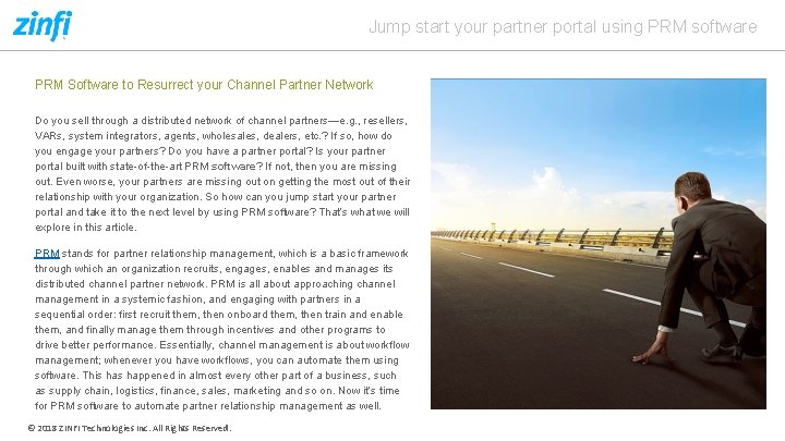 Jump start your partner portal using PRM software PRM Software to Resurrect your Channel