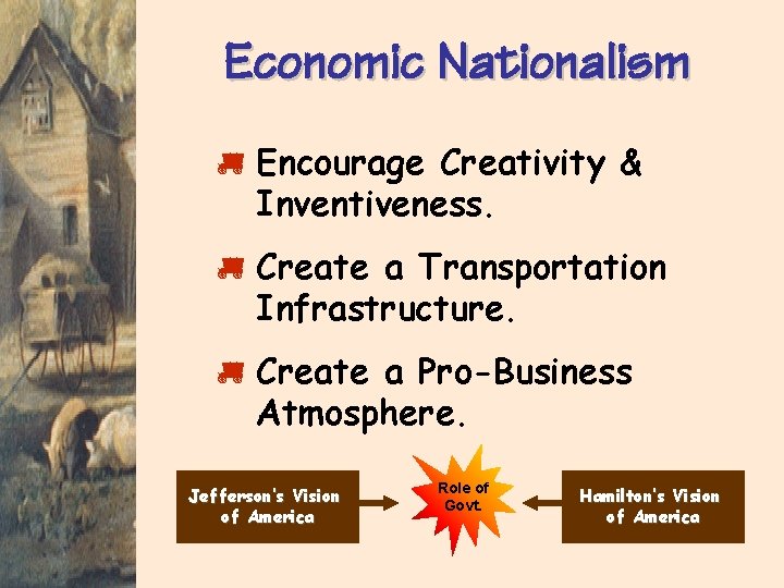 Economic Nationalism p p p Encourage Creativity & Inventiveness. Create a Transportation Infrastructure. Create