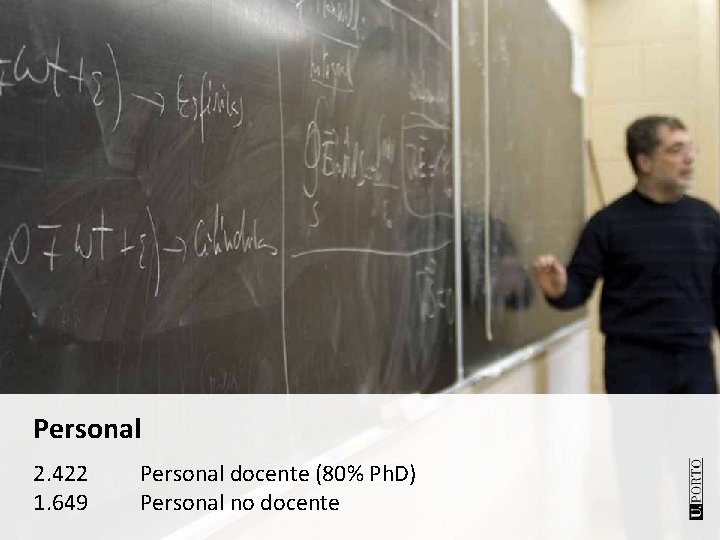 Personal 2. 422 1. 649 Personal docente (80% Ph. D) Personal no docente 