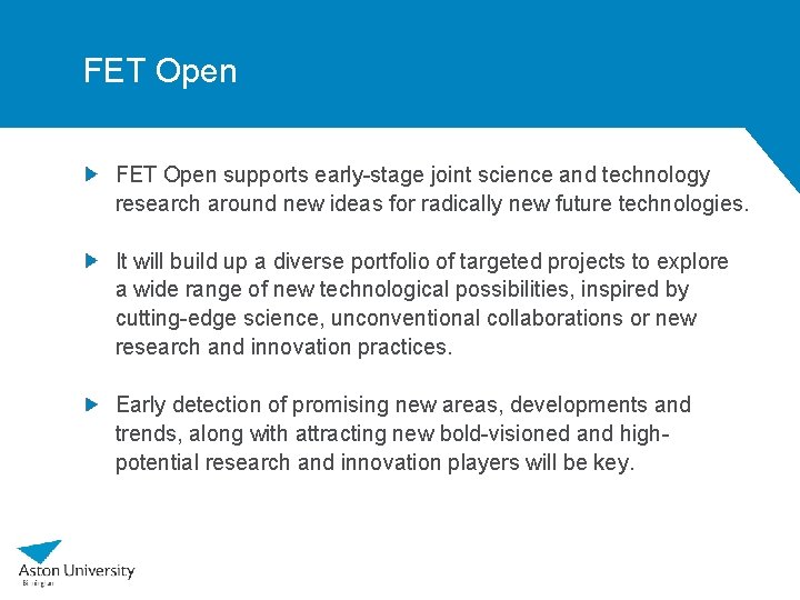 FET Open supports early-stage joint science and technology research around new ideas for radically
