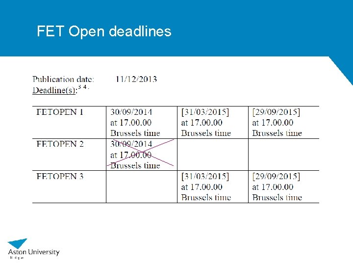 FET Open deadlines 