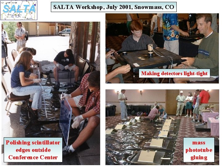 SALTA Workshop, July 2001, Snowmass, CO Making detectors light-tight Polishing scintillator edges outside Conference