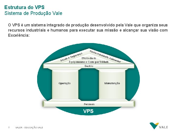 Estrutura do VPS Sistema de Produção Vale O VPS é um sistema integrado de