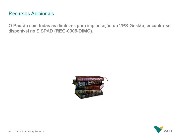 Recursos Adicionais O Padrão com todas as diretrizes para implantação do VPS Gestão, encontra-se