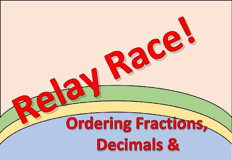! e c a R y a l e R Ordering Fractions, Decimals &