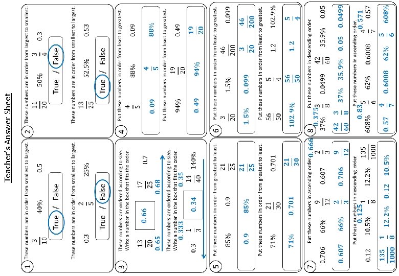 Teacher’s Answer Sheet 