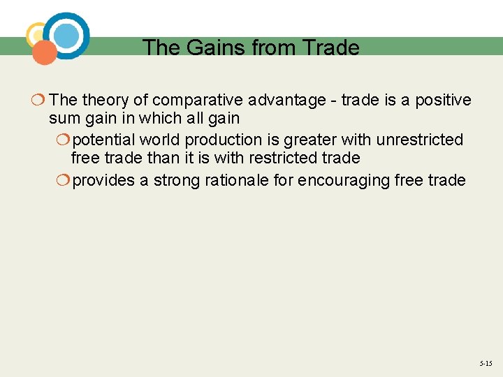 The Gains from Trade ¦ The theory of comparative advantage - trade is a