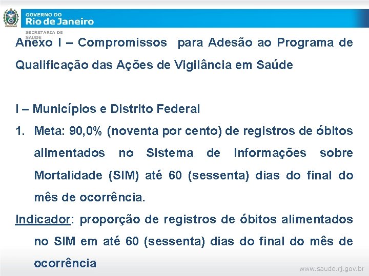 Anexo I – Compromissos para Adesão ao Programa de Qualificação das Ações de Vigilância