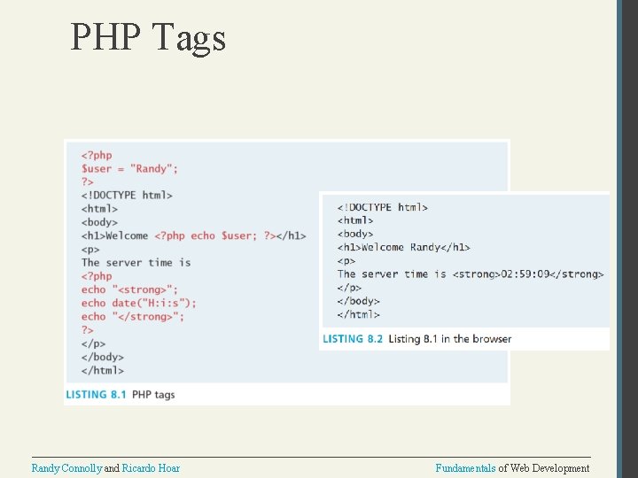 PHP Tags Randy Connolly and Ricardo Hoar Fundamentals of Web Development 