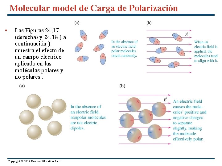 Molecular model de Carga de Polarización • Las Figuras 24, 17 (derecha) y 24,
