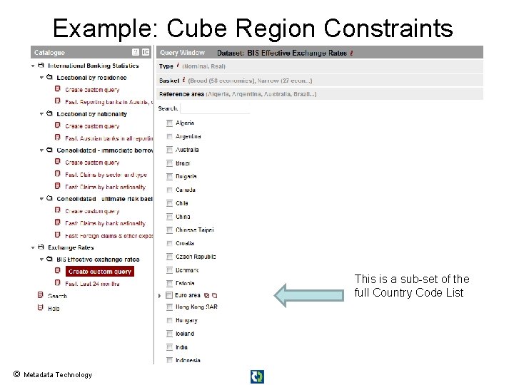 Example: Cube Region Constraints This is a sub-set of the full Country Code List