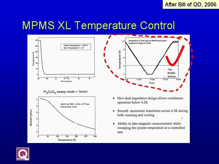 After Bill of QD, 2006 MPMS XL Temperature Control 