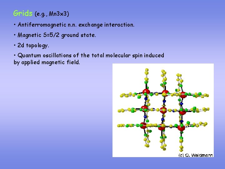 Grids (e. g. , Mn 3 x 3) • Antiferromagnetic n. n. exchange interaction.