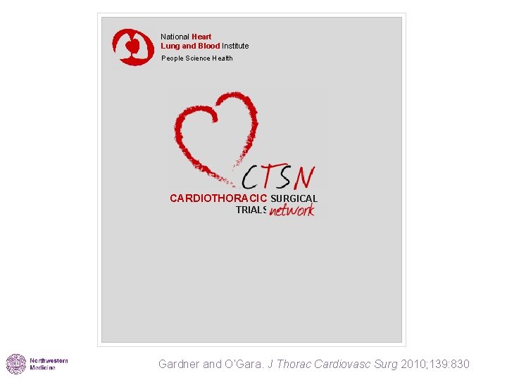 National Heart Lung and Blood Institute People Science Health CARDIOTHORACIC SURGICAL TRIALS Gardner and