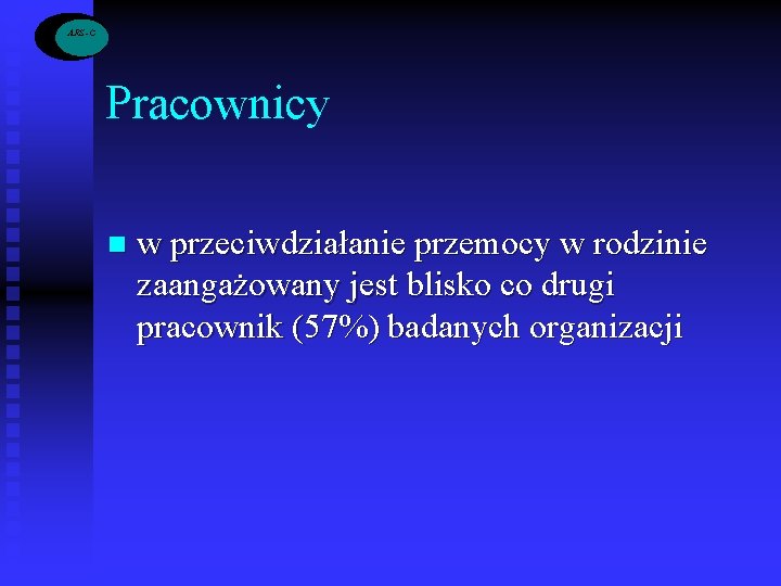 ARS -C Pracownicy n w przeciwdziałanie przemocy w rodzinie zaangażowany jest blisko co drugi