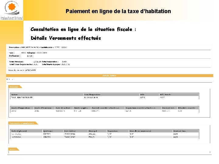 Paiement en ligne de la taxe d’habitation Consultation en ligne de la situation fiscale
