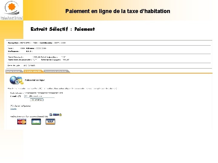 Paiement en ligne de la taxe d’habitation Extrait Sélectif : Paiement 