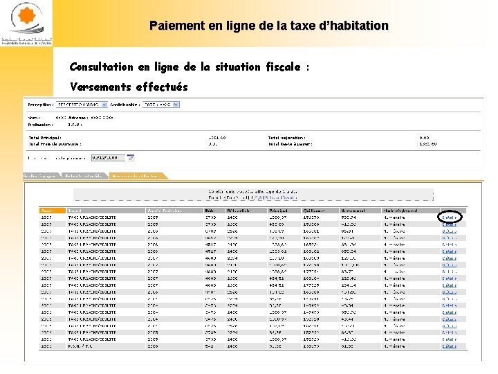 Paiement en ligne de la taxe d’habitation Consultation en ligne de la situation fiscale