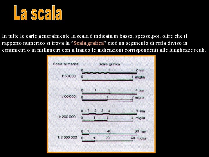 In tutte le carte generalmente la scala è indicata in basso, spesso, poi, oltre