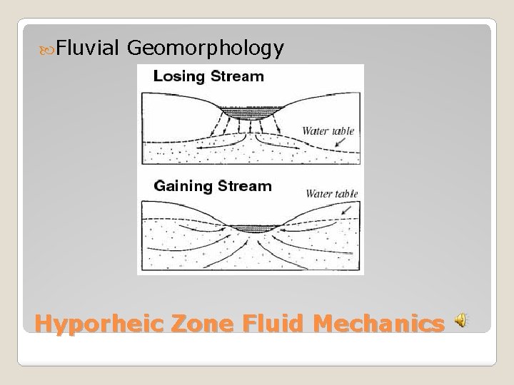  Fluvial Geomorphology Hyporheic Zone Fluid Mechanics 