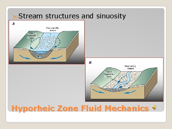  Stream structures and sinuosity Hyporheic Zone Fluid Mechanics 