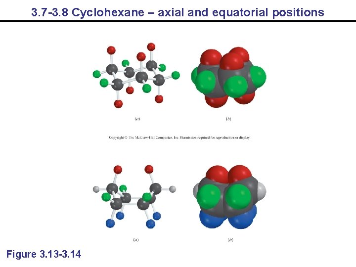 3. 7 -3. 8 Cyclohexane – axial and equatorial positions Figure 3. 13 -3.