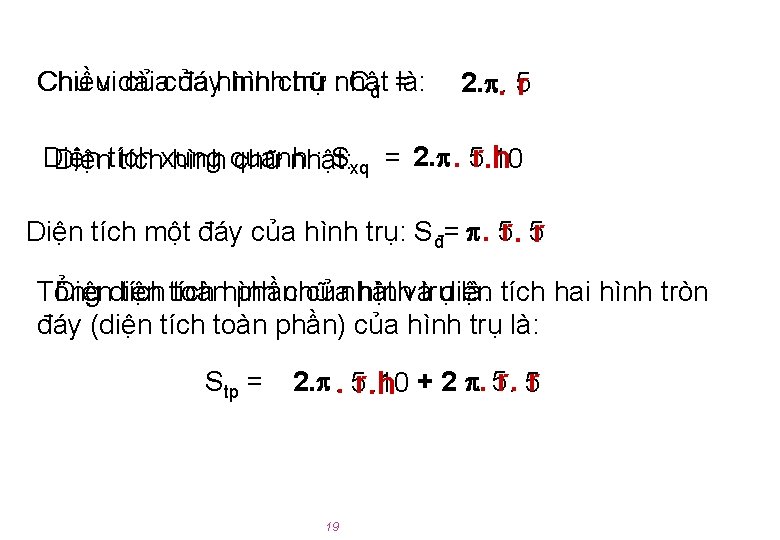 Chiều Chu vidài củacủa đáyhìnhchữ trụ : nhật Cđ = là: 2. . .