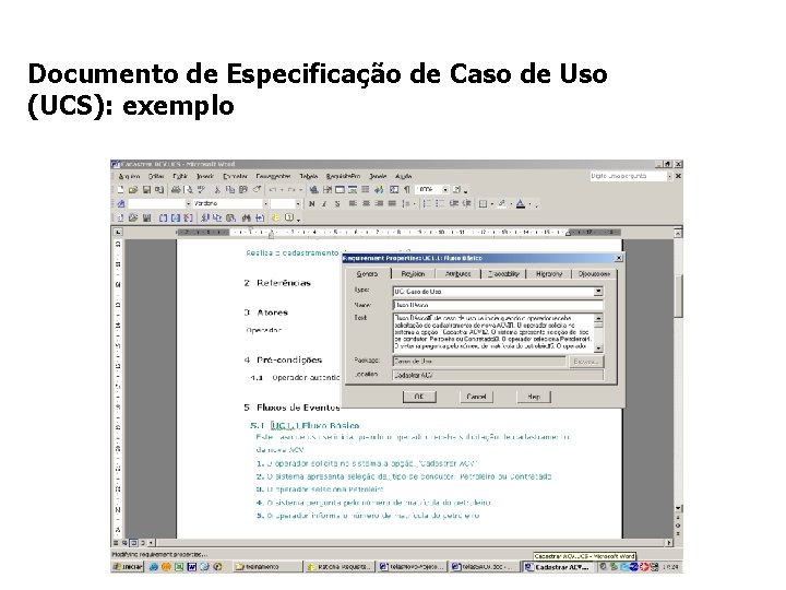 Documento de Especificação de Caso de Uso (UCS): exemplo 