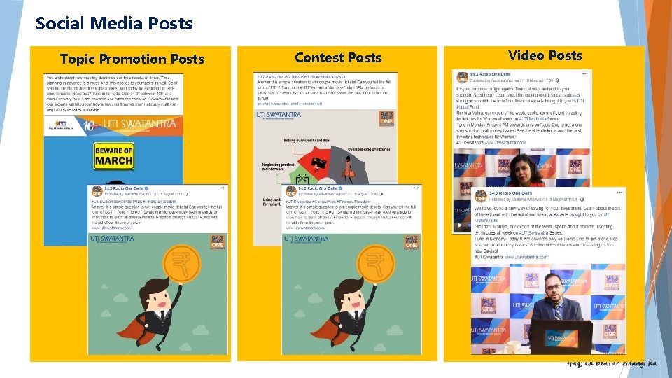 Social Media Posts Topic Promotion Posts Contest Posts Video Posts 