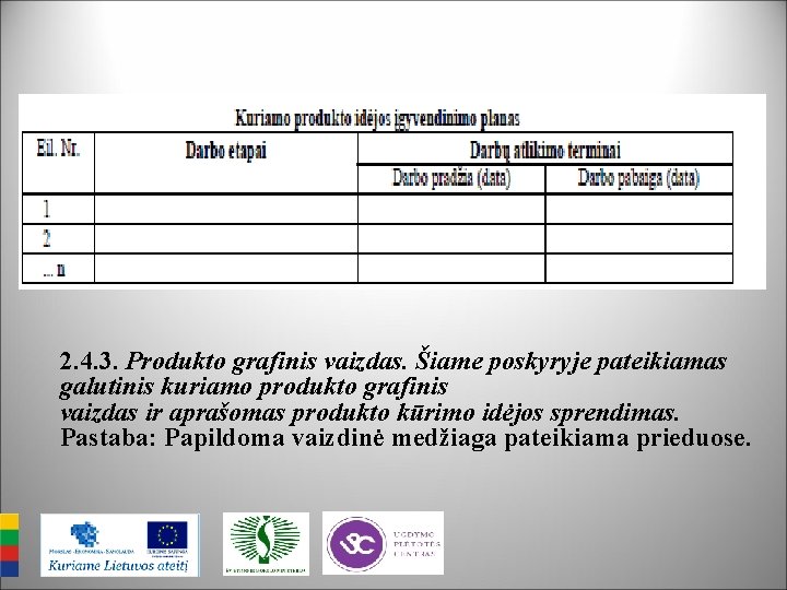 2. 4. 3. Produkto grafinis vaizdas. Šiame poskyryje pateikiamas galutinis kuriamo produkto grafinis vaizdas