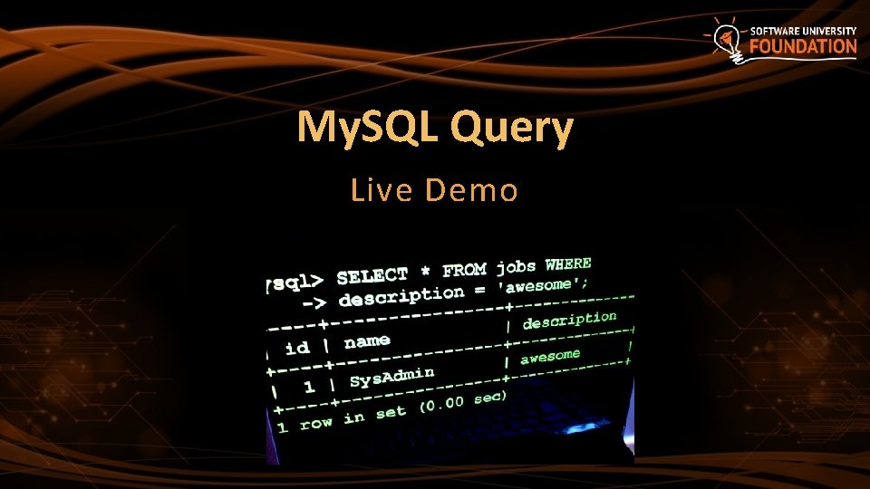 My. SQL Query Live Demo 