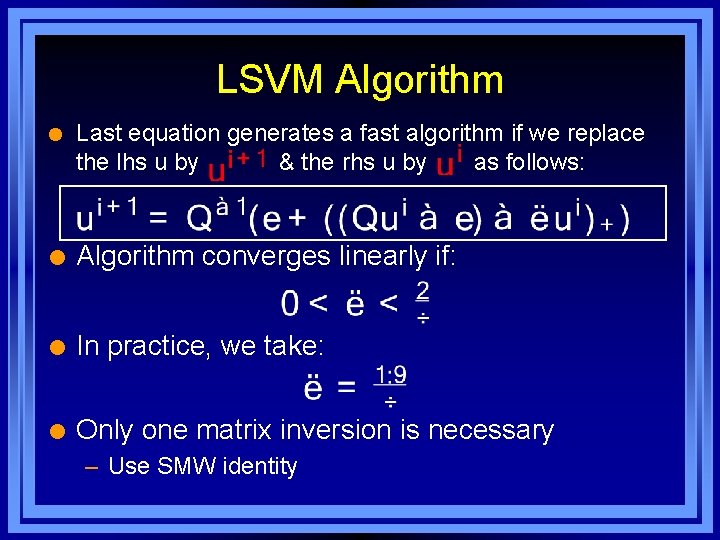 Lagrangian Support Vector Machines David R Musicant And
