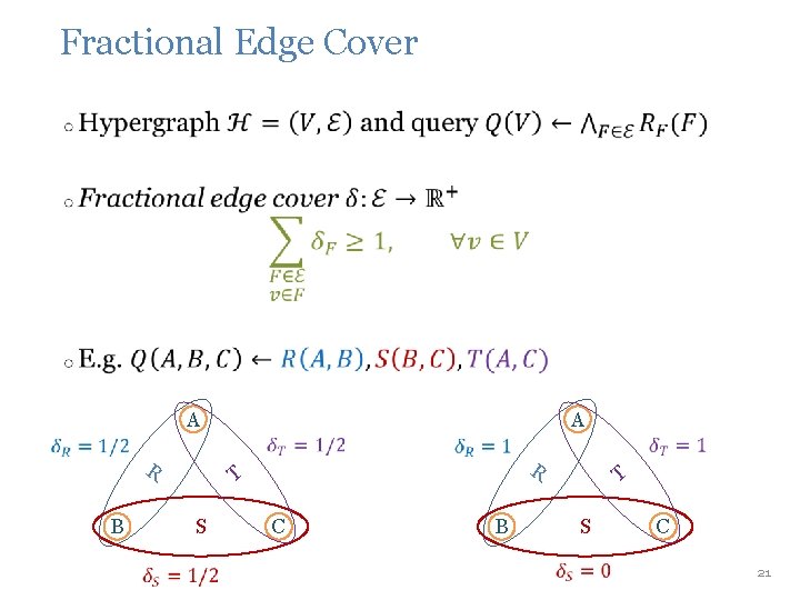 Fractional Edge Cover • A R C R T S B A T S Fractional Edge Cover • A R C R T S B A T S