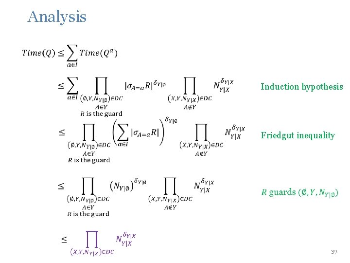 Analysis Induction hypothesis Friedgut inequality 39 Analysis Induction hypothesis Friedgut inequality 39