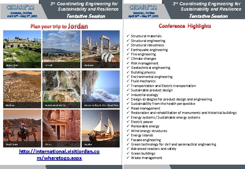 CESARE’ 22 Amman, Jordan April 29 th – May 2 nd , 2022 3