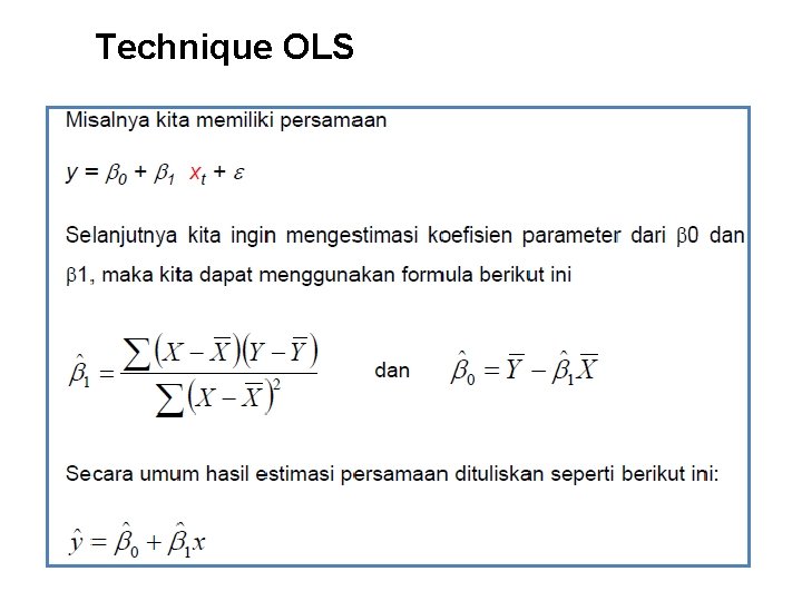 Technique OLS 