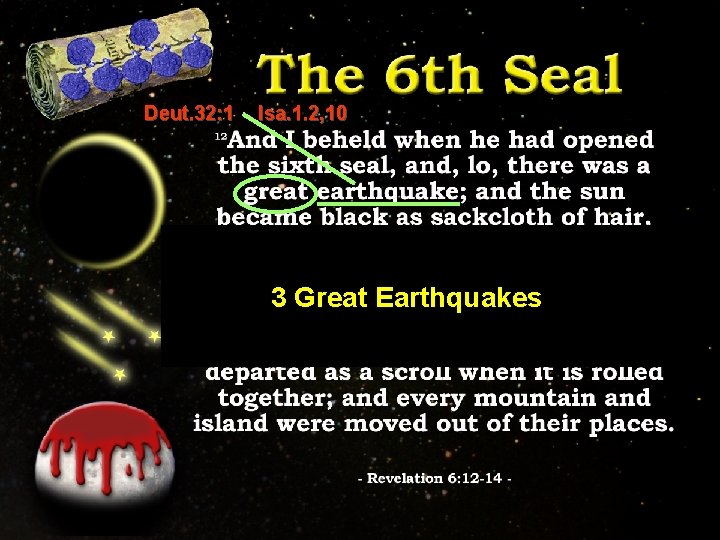 Deut. 32: 1 Isa. 1. 2, 10 3 Great Earthquakes 