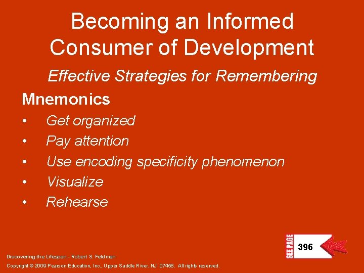 Becoming an Informed Consumer of Development Effective Strategies for Remembering Mnemonics • • •