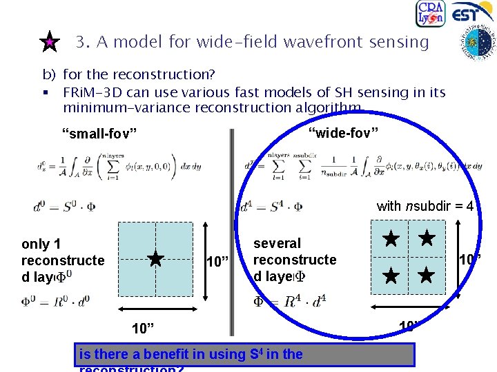 3. A model for wide-field wavefront sensing b) for the reconstruction? § FRi. M-3