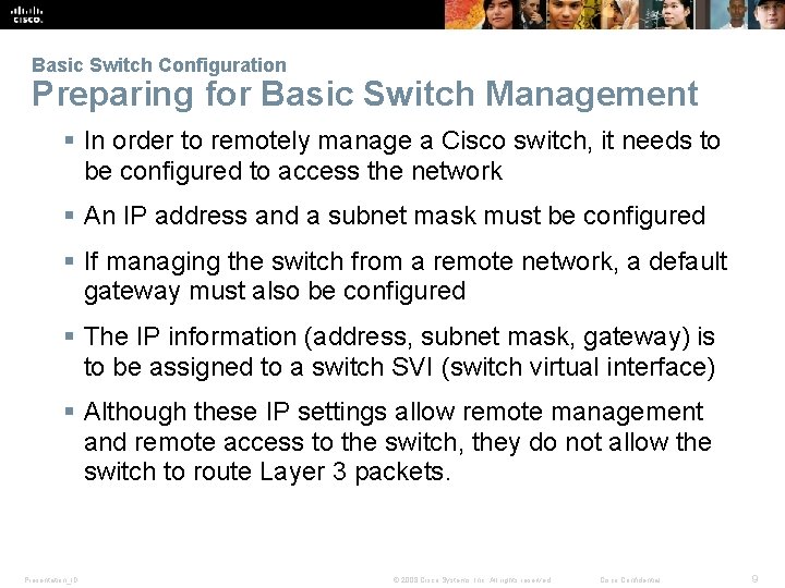 Chapter 2 Introduction to Switched Networks Routing And