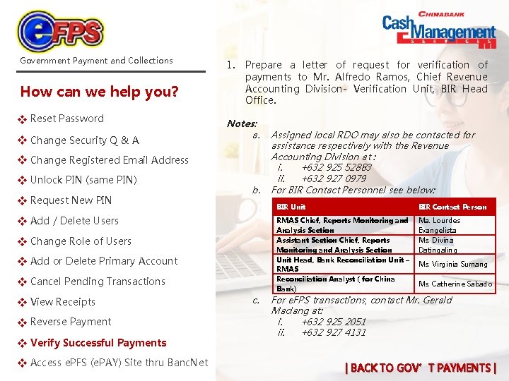 Government Payment and Collections How can we help you? v Reset Password x v