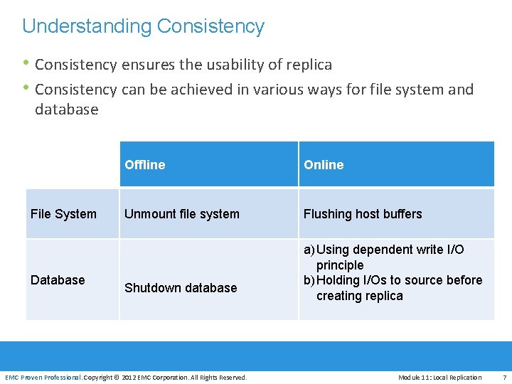 Understanding Consistency • Consistency ensures the usability of replica • Consistency can be achieved