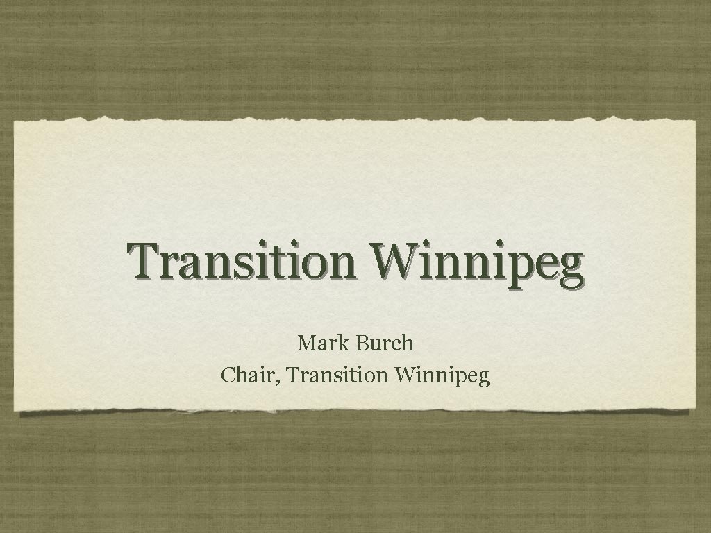 Transition Winnipeg Mark Burch Chair, Transition Winnipeg 