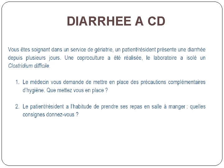 DIARRHEE A CD DIARRHEE A CD