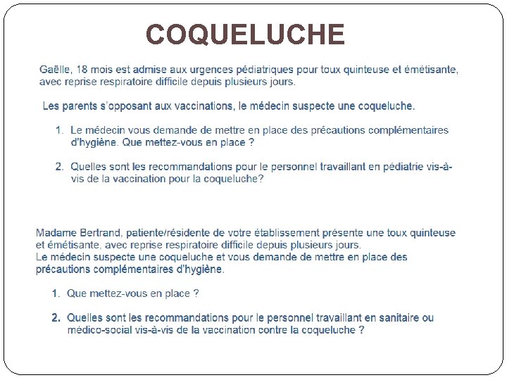 COQUELUCHE COQUELUCHE
