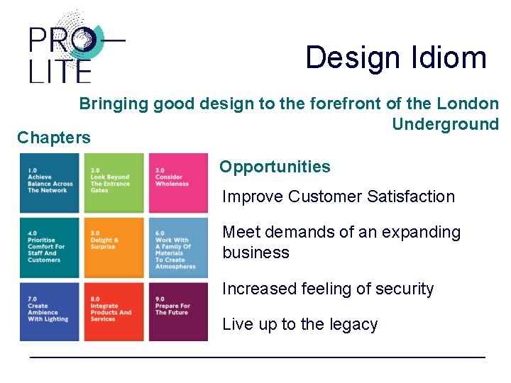 Design Idiom Bringing good design to the forefront of the London Underground Chapters Opportunities