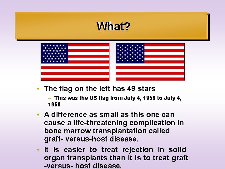 What? • The flag on the left has 49 stars – This was the