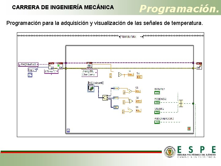 CARRERA DE INGENIERÍA MECÁNICA Programación para la adquisición y visualización de las señales de